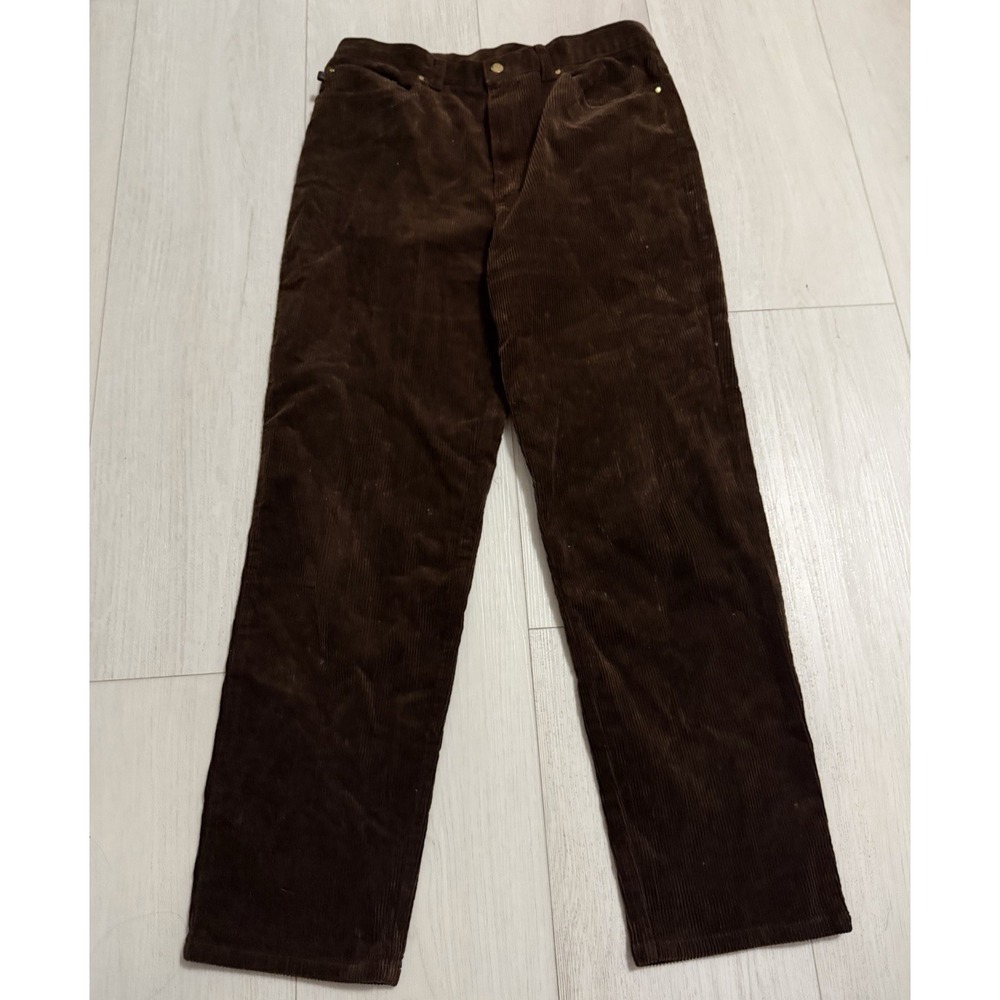 Lauren Jeans Co Ralph‎ Lauren Corduroy Pants Sz 14 Chocolate Brown Straight Leg